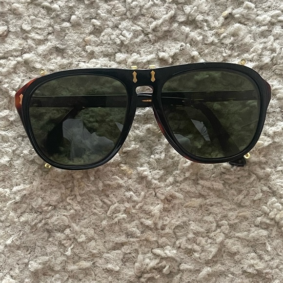 Gucci Black Havana 0128 Flip Clip On Aviator Gg0128s Sunglasses - Picture 3 of 6